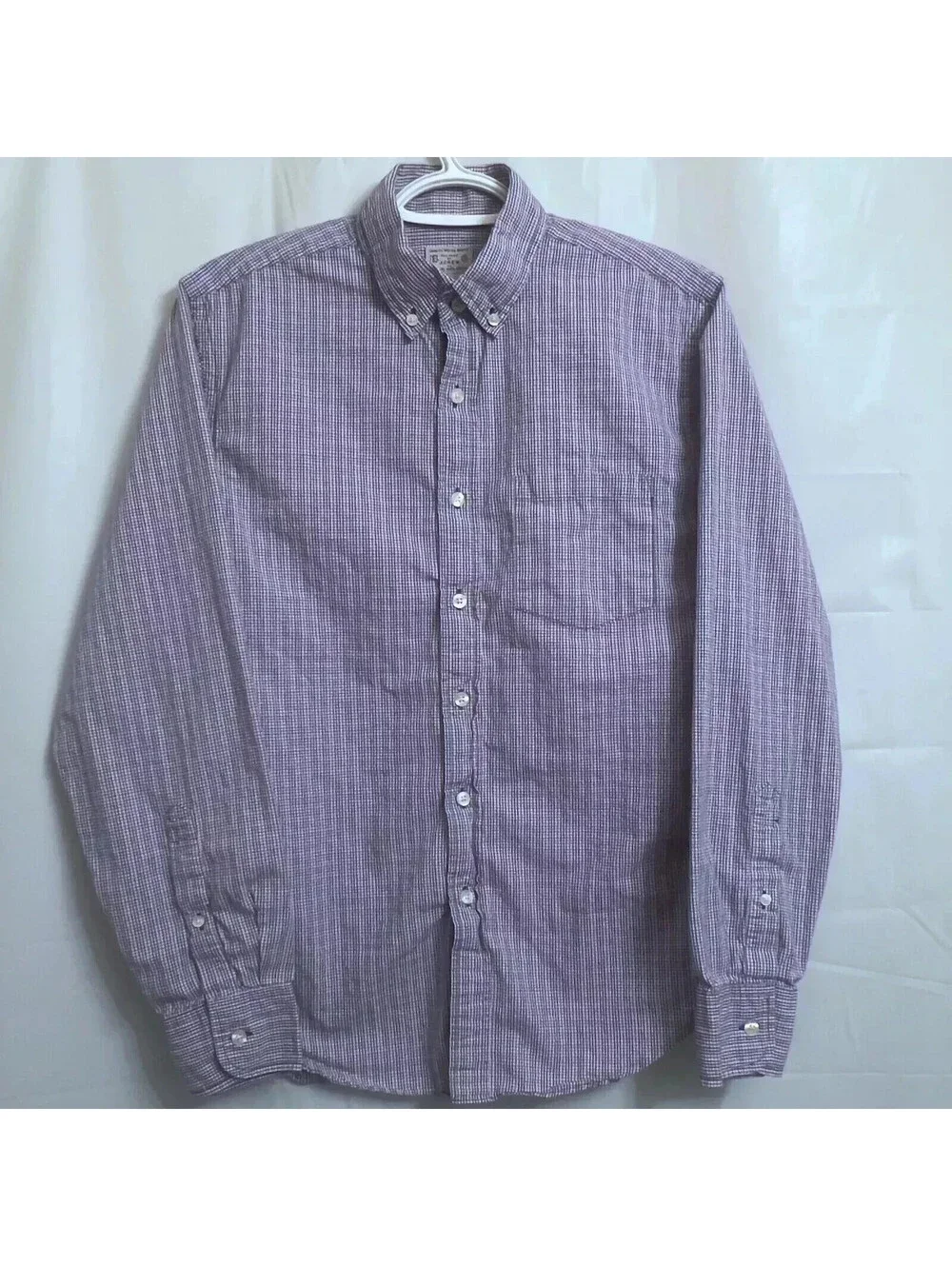 J. Crew Button Down Shirt Men's Small S Red / White / Blue Check Long Sleeve